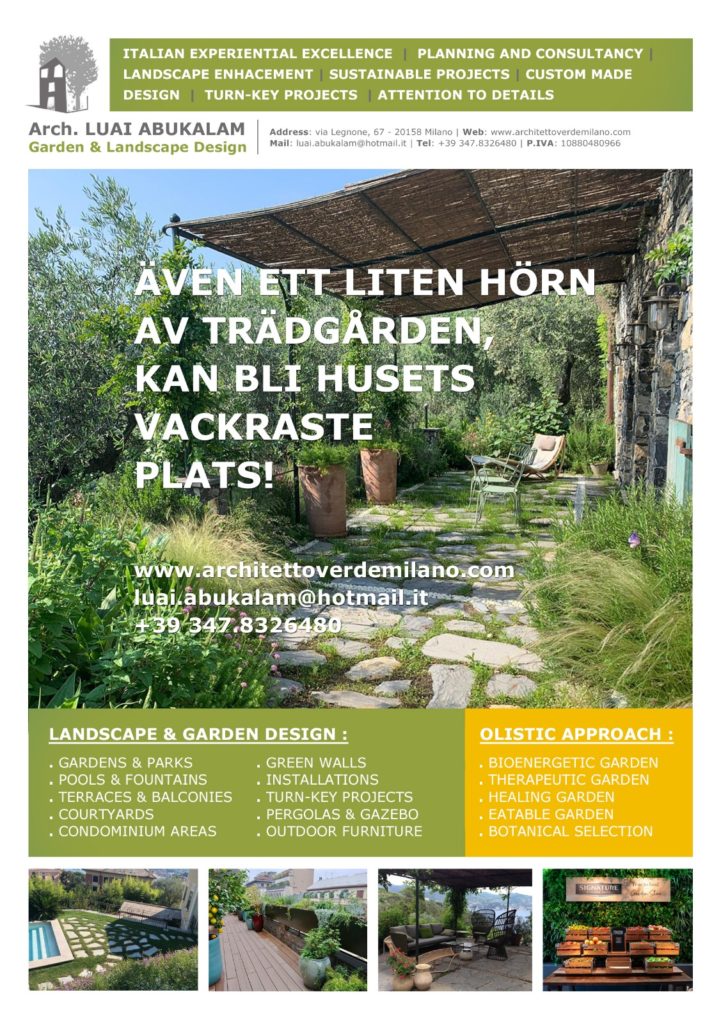 arkitekt trädgårdsdesign och Healing Garden coache Luai från Milano